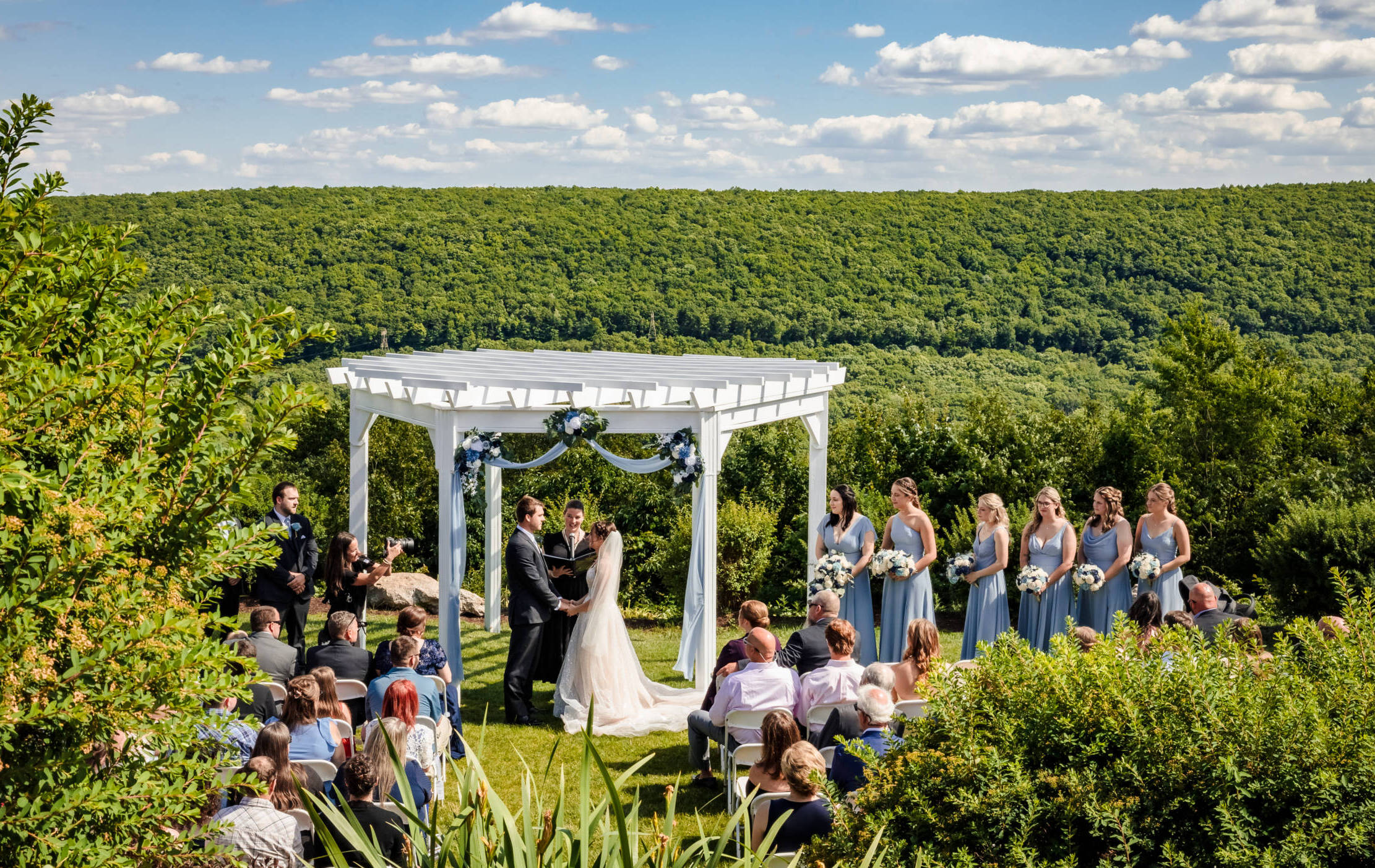 an outdoor wedding at mountain valley